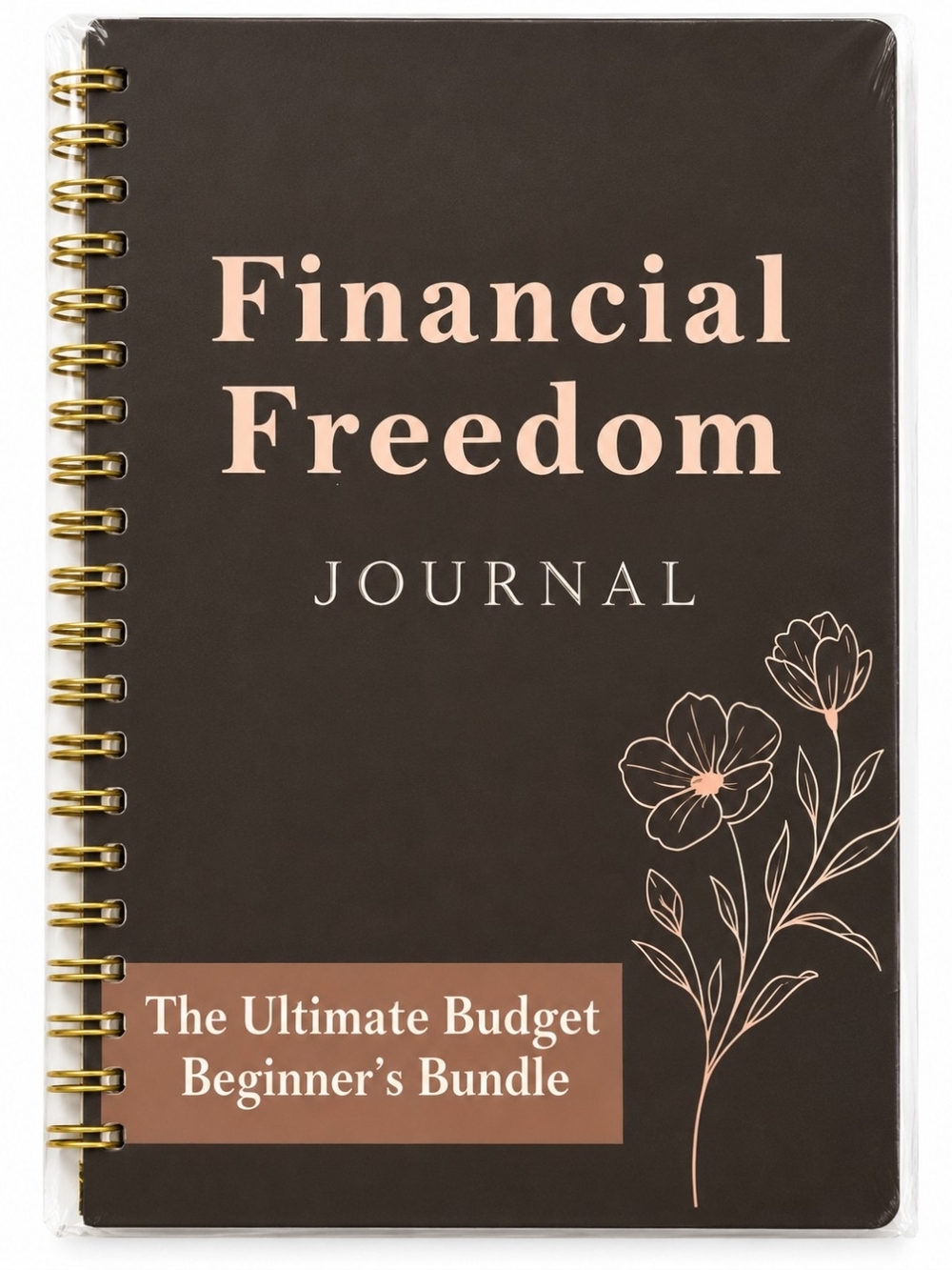 Financial Freedom Journal – Brown & Gold Spiral Budget Planner
